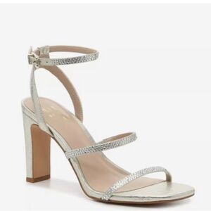 Mix No. 6 Silver Strappy Sandals with Medium Heels